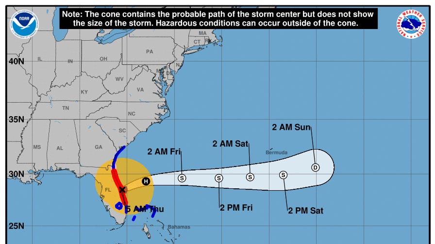 See storm path after landfall near Siesta Key