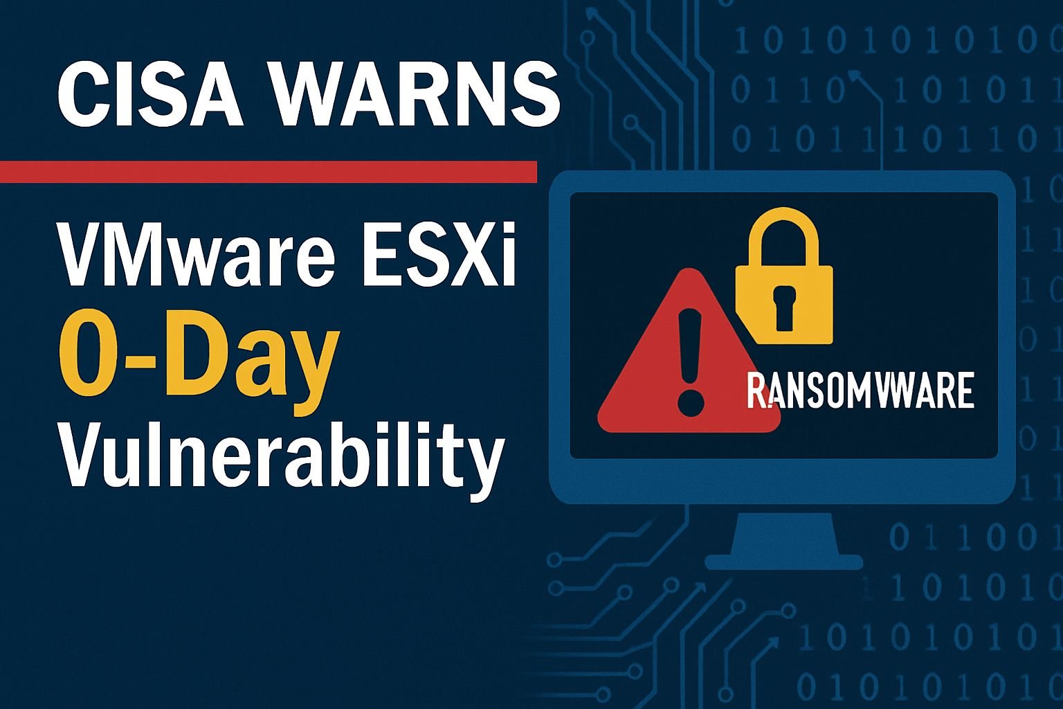 CISA Warns VMware ESXi 0-day Vulnerability Ransomware Exploits